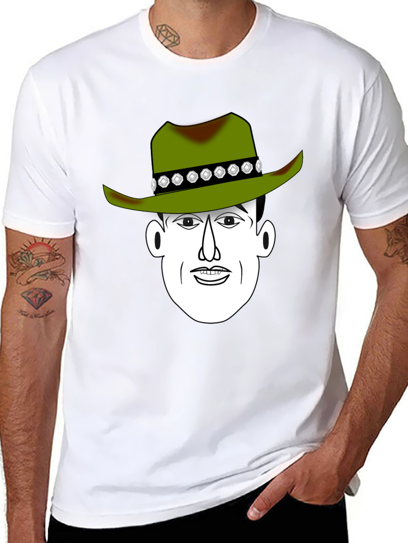 Black Cartoon Cowboy Graphic Tee view 8