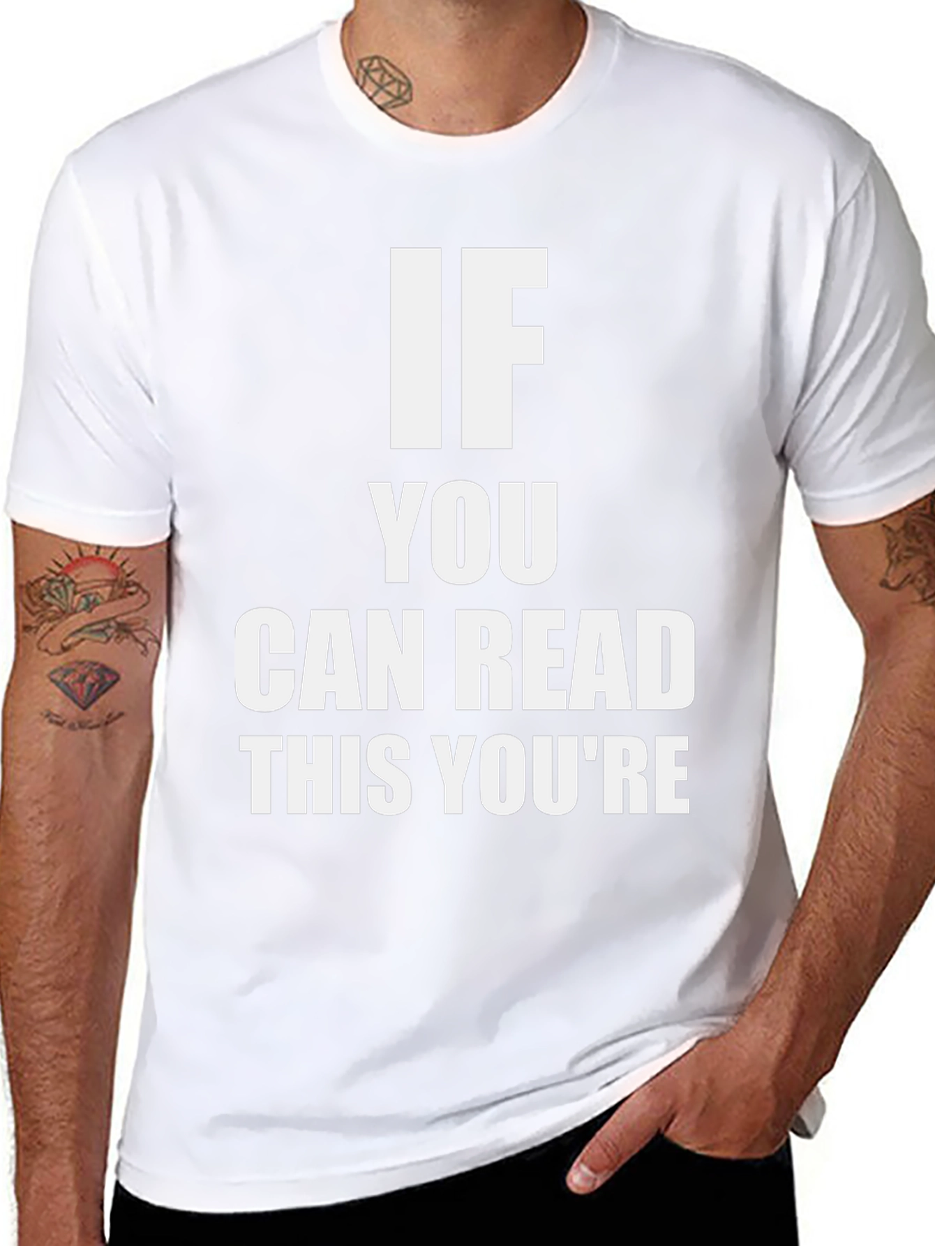 Black Funny Statement T-Shirt: If You Can Read This You're... view 8