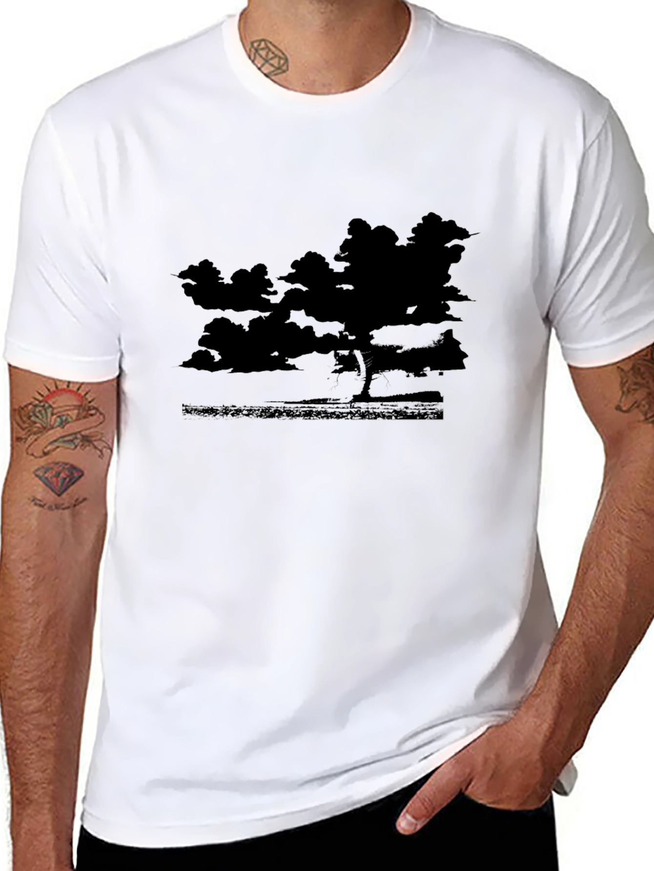 Black Black Silhouette Landscape T-Shirt view 8