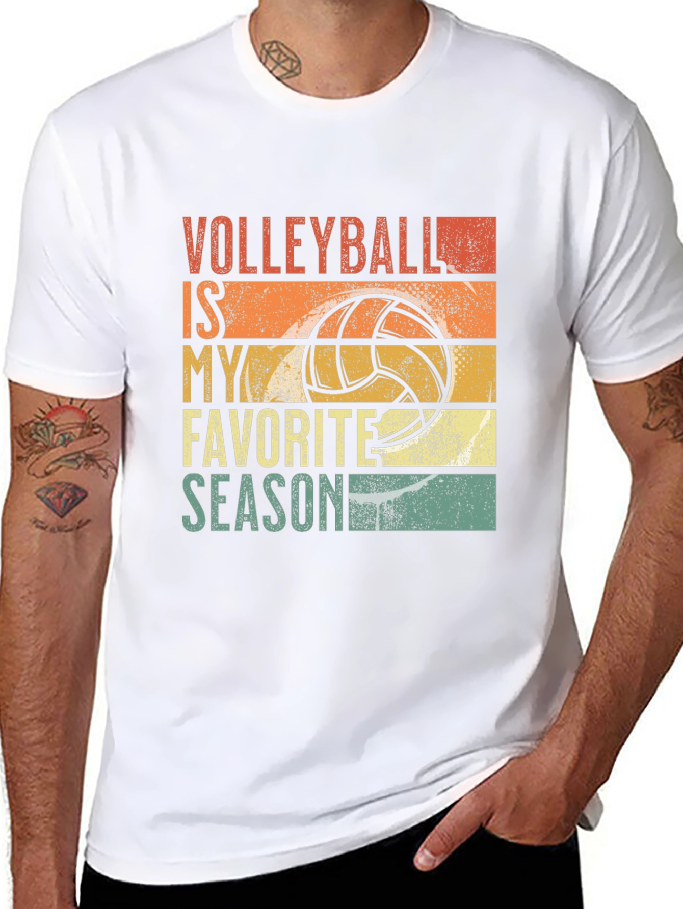 Black Volleyball Is My Favorite Season Graphic Tee view 8