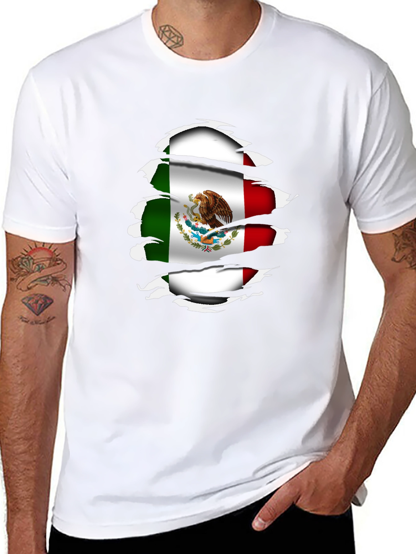 Mexico Flag Ripped Shirt - Stylish Patriotic Tee - 8