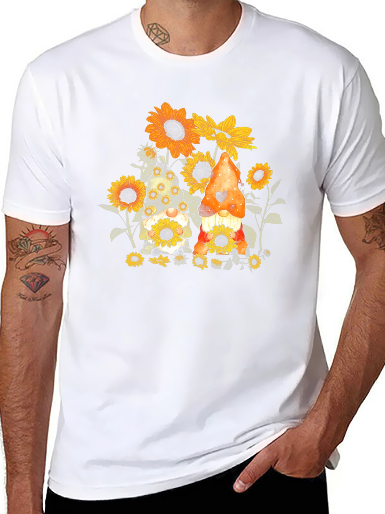Sunflower Gnomes Black T-Shirt - 8