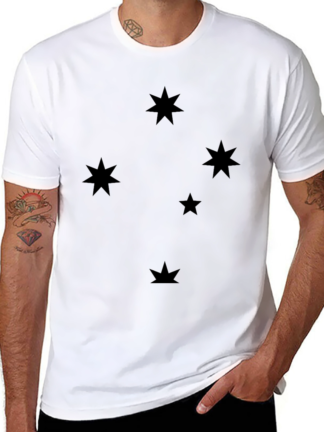 Black Southern Cross Starry Night Black T-Shirt view 8