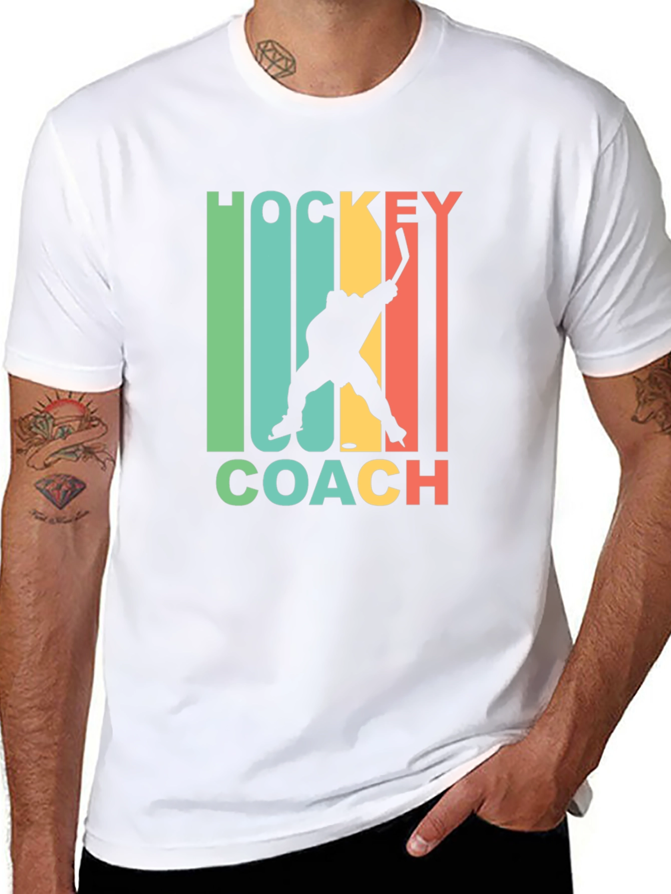 Black Hockey Coach Graphic Tee - Retro Style view 8