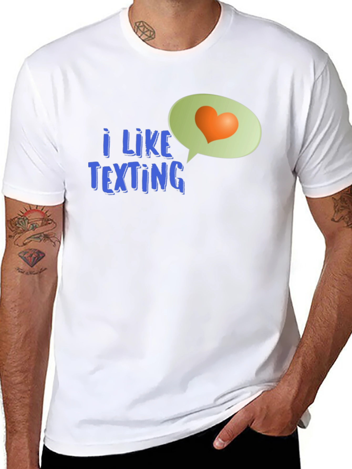 Black I Like Texting Heart Tee - Stylish Graphic T-Shirt view 8