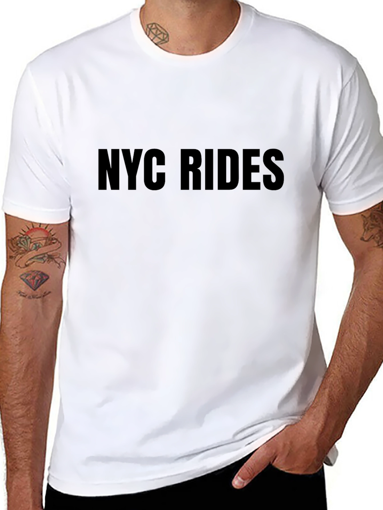 Black NYC Rides Graphic Tee - Black view 8