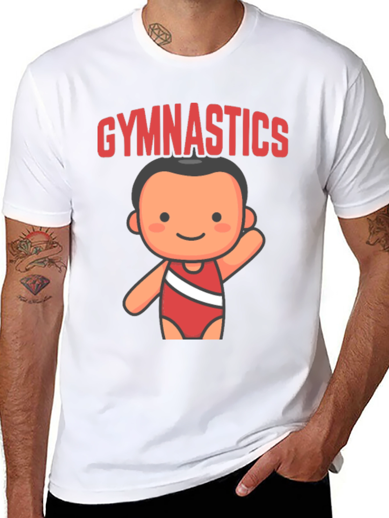 Black Gymnastics Cartoon T-Shirt view 8