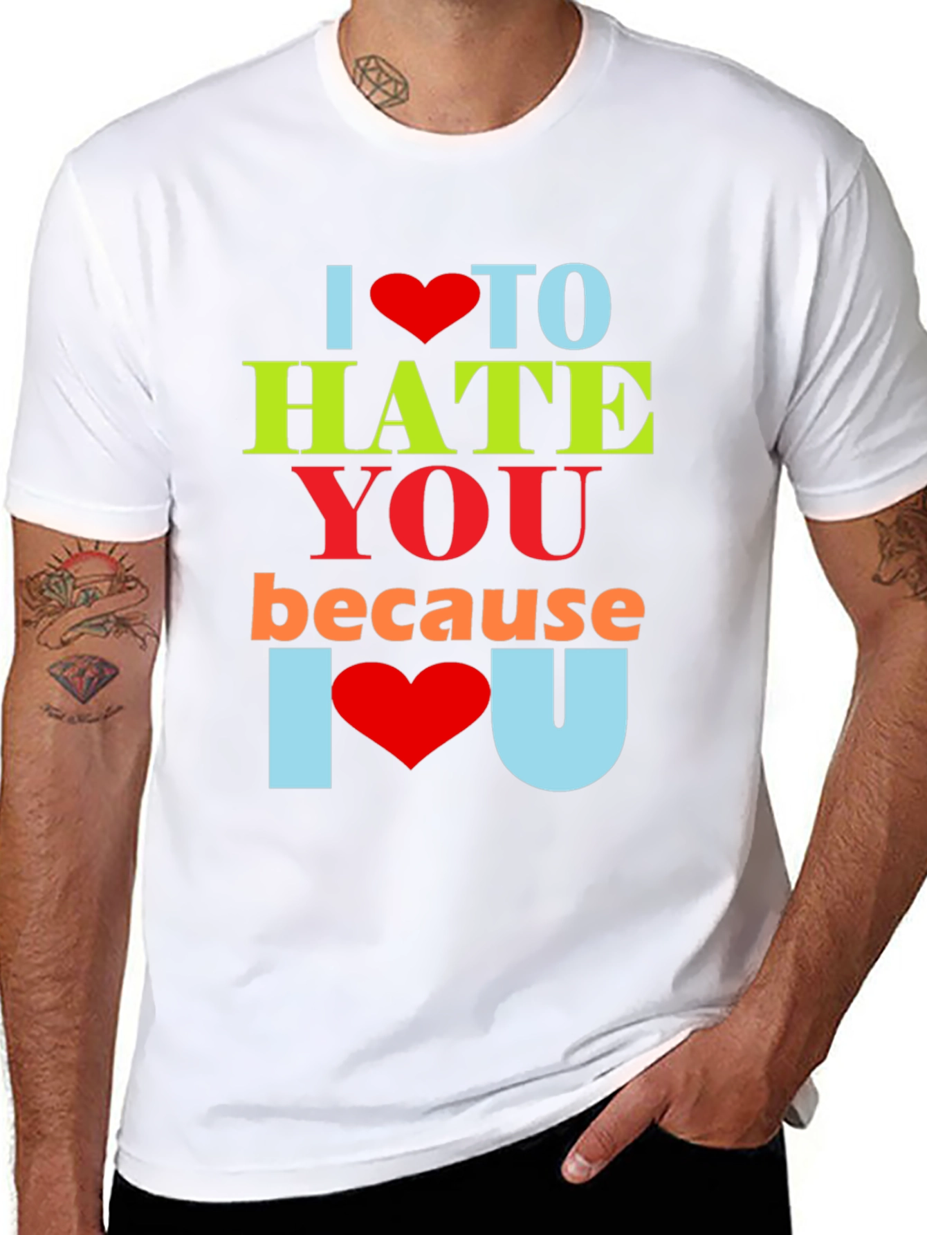 Black I Heart To Hate You Graphic Tee view 8