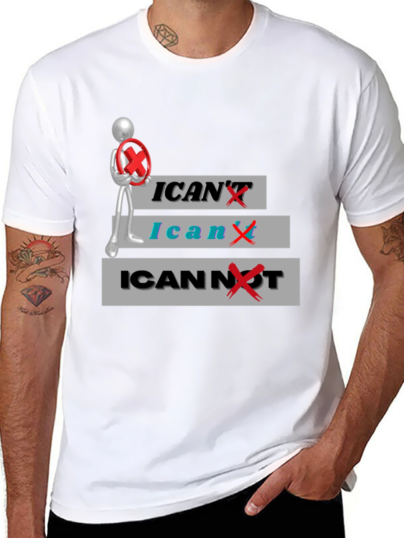 Black I Can't / I Can / I Cannot T-Shirt view 8