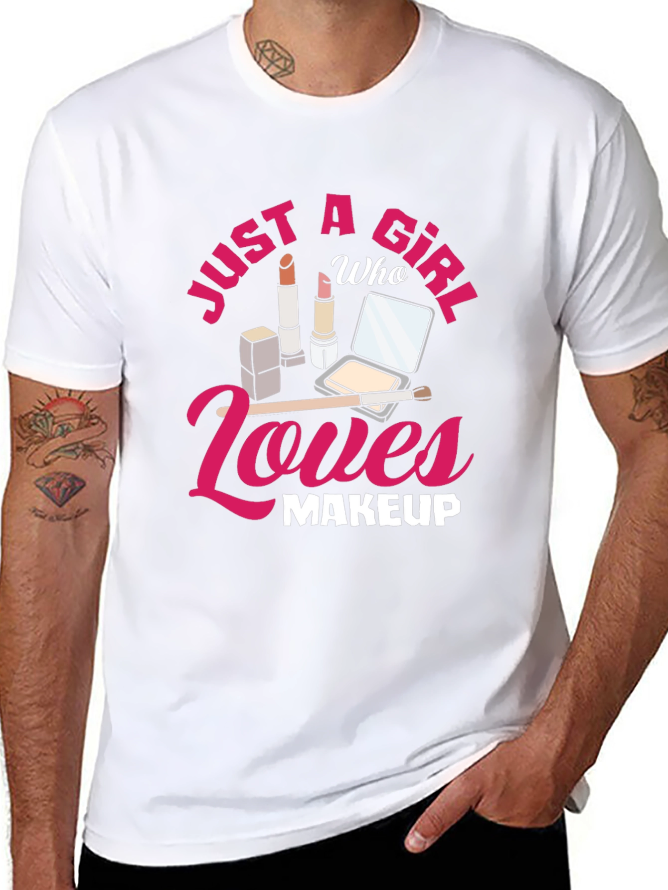 Black Just A Girl Who Loves Makeup Graphic T-Shirt view 8