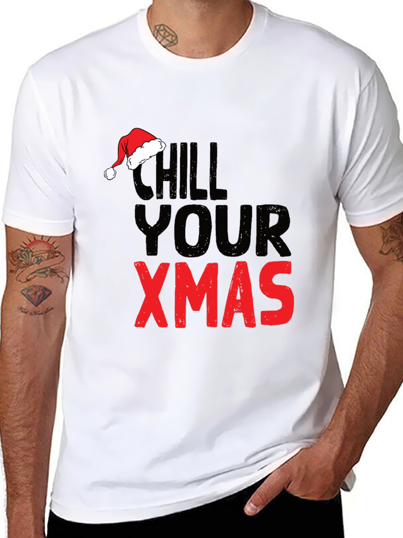 Black Chill Your Xmas Graphic Tee view 8