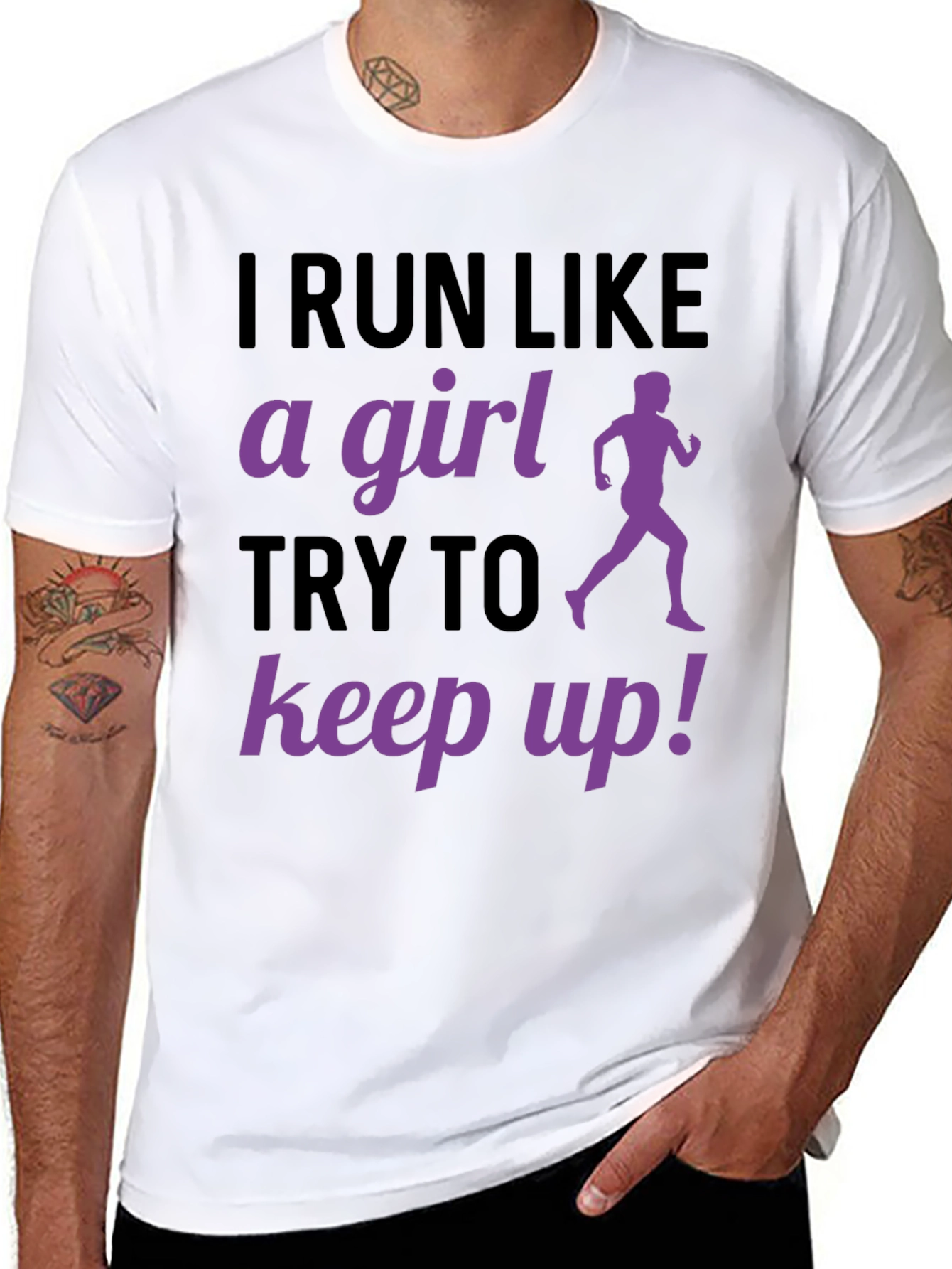 Black I Run Like A Girl T-Shirt Funny Running Gift view 8