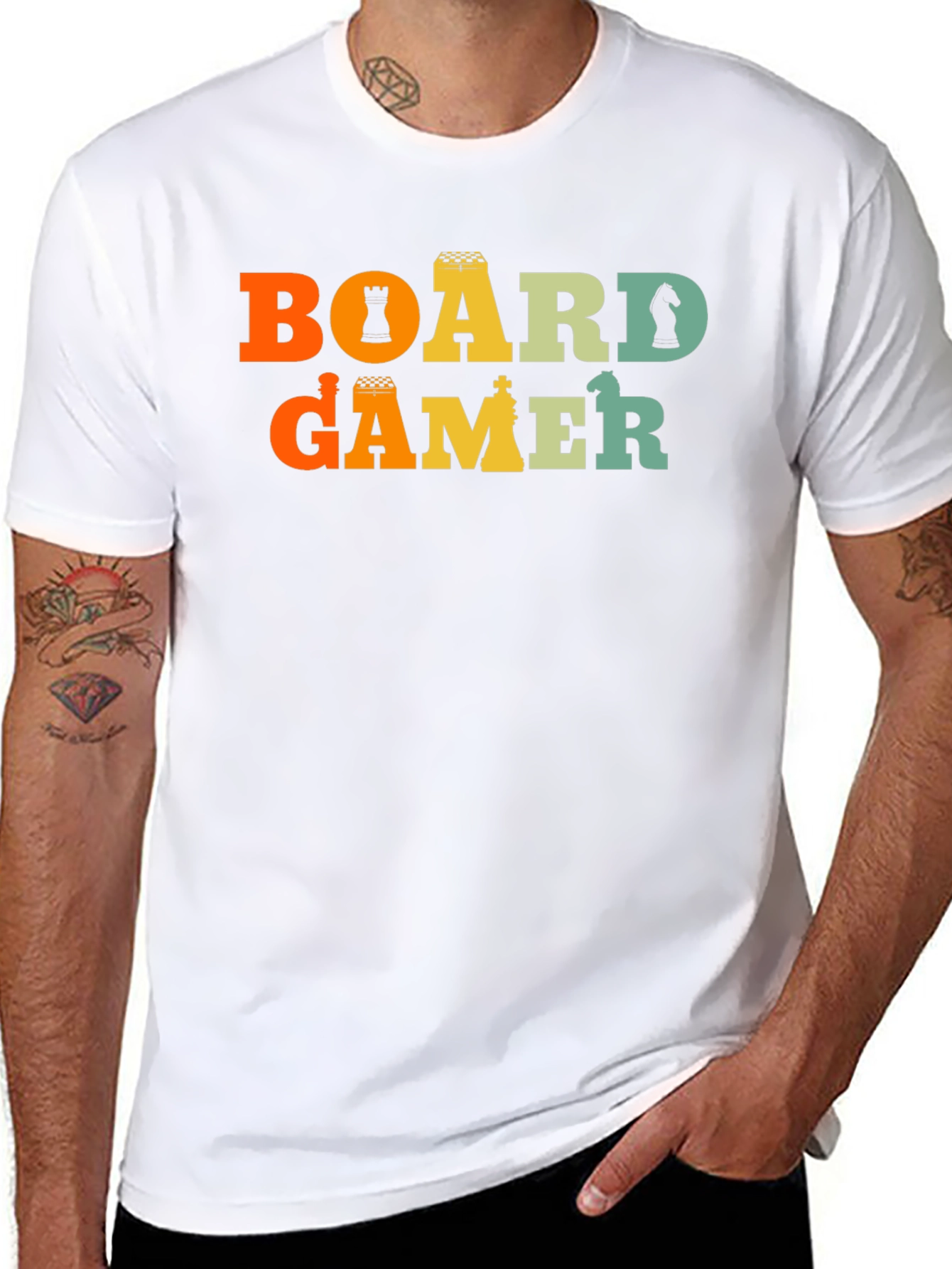Black Board Gamer T-Shirt - Chess Piece Design view 8