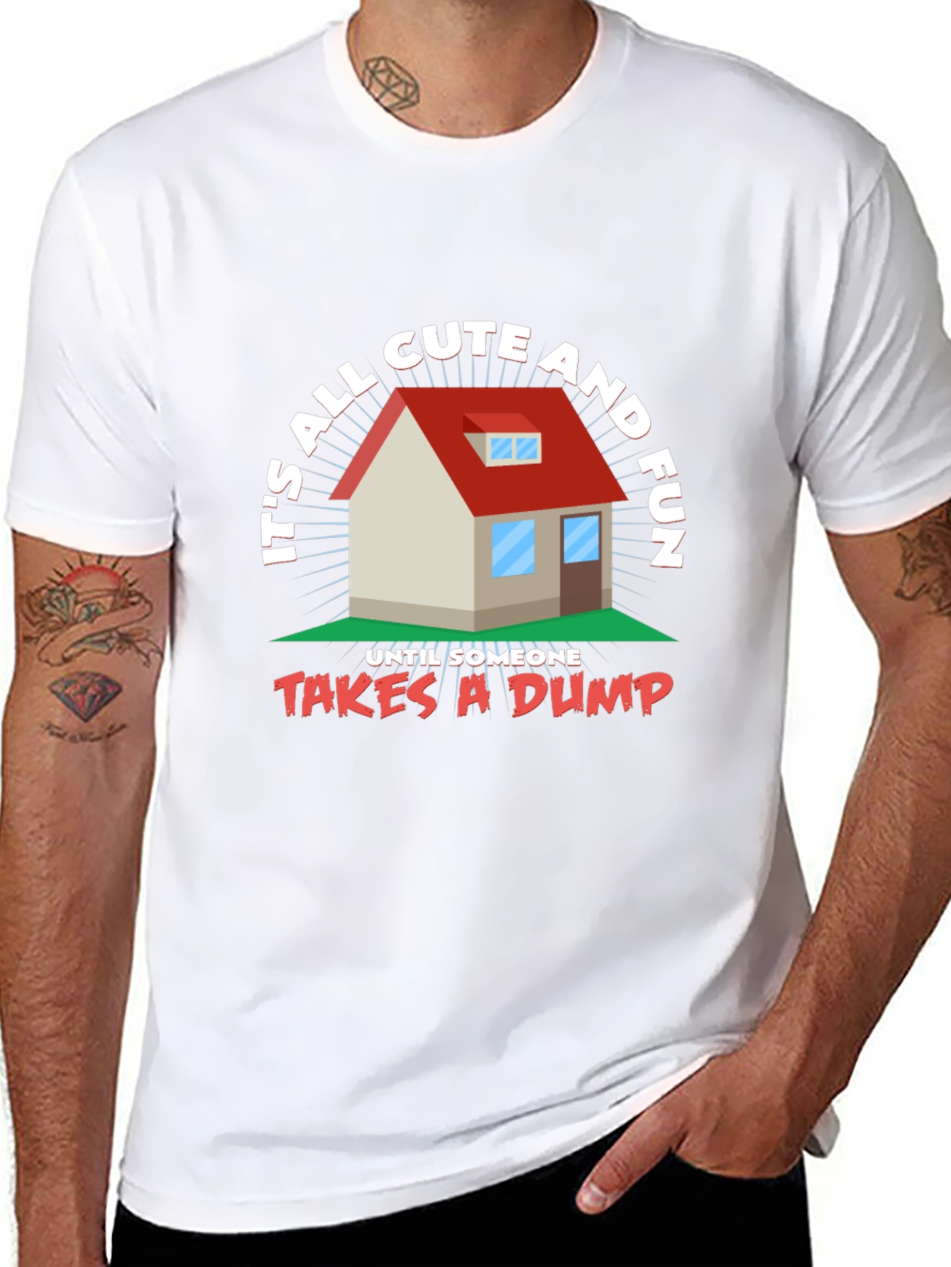 Black Funny House Graphic T-Shirt  view 8
