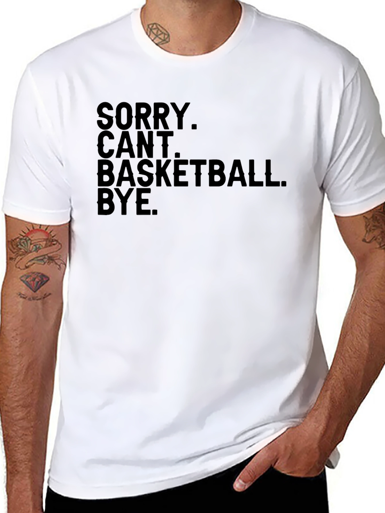 Black Funny Sorry Can't Basketball Bye Black T-Shirt view 8