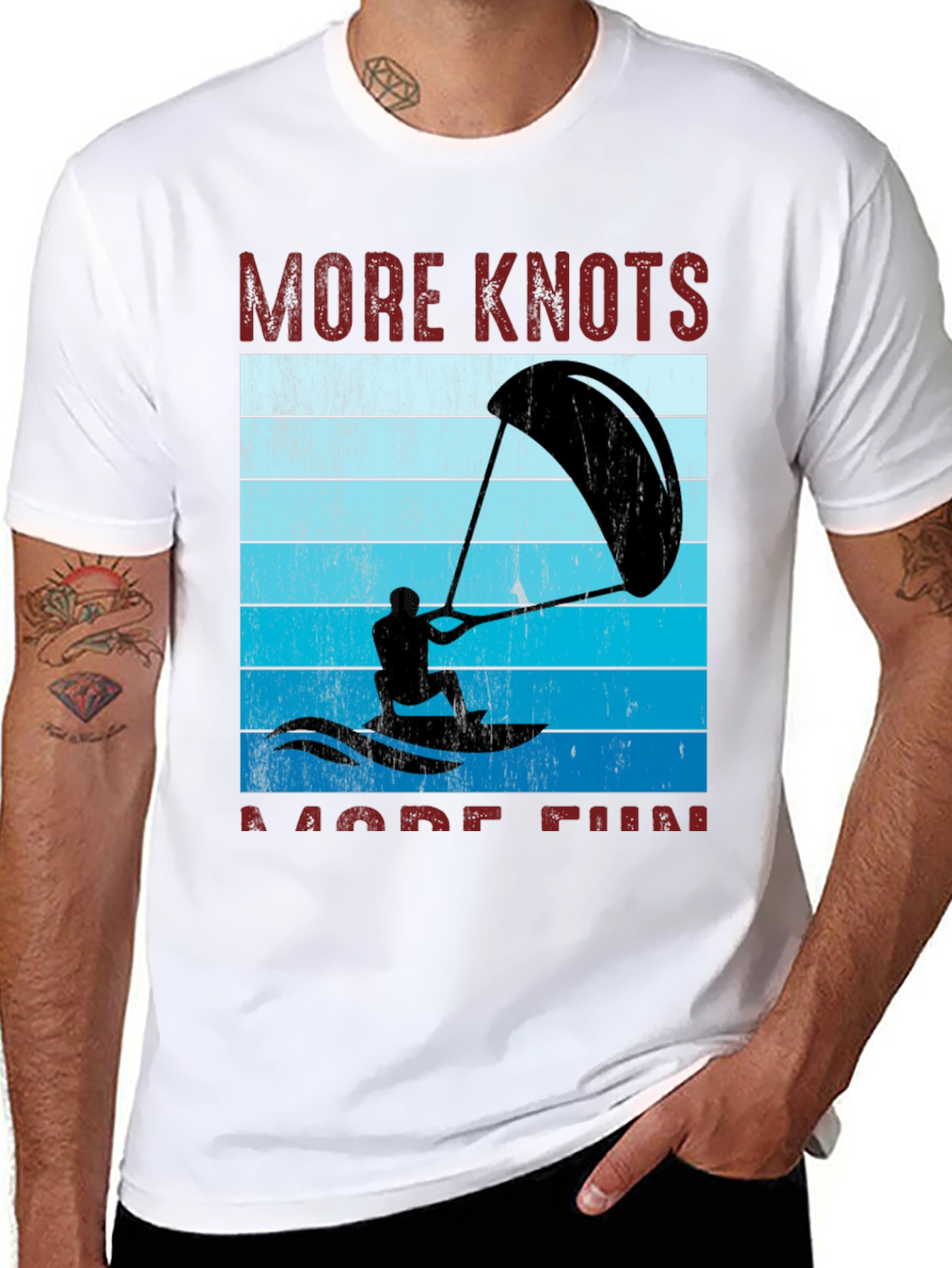 Black More Knots More Fun Watersport T-Shirt view 8