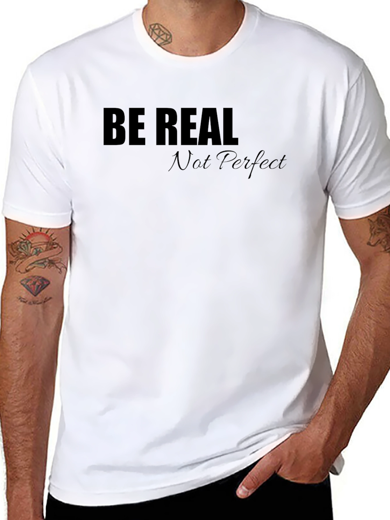 Black Be Real Graphic Tee - Black Casual T-Shirt view 8