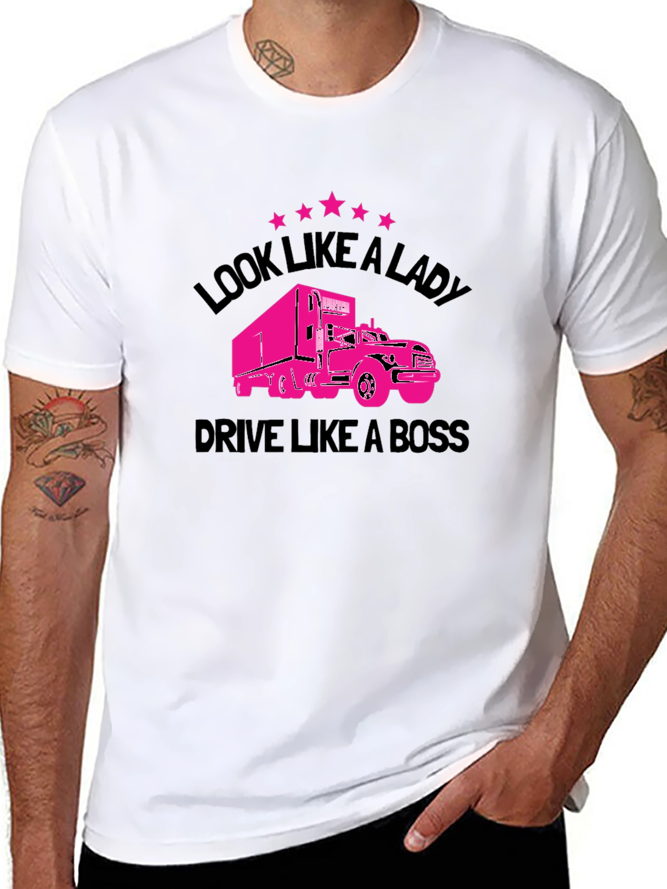 Black Look Like A Lady Drive Like A Boss T-Shirt view 8