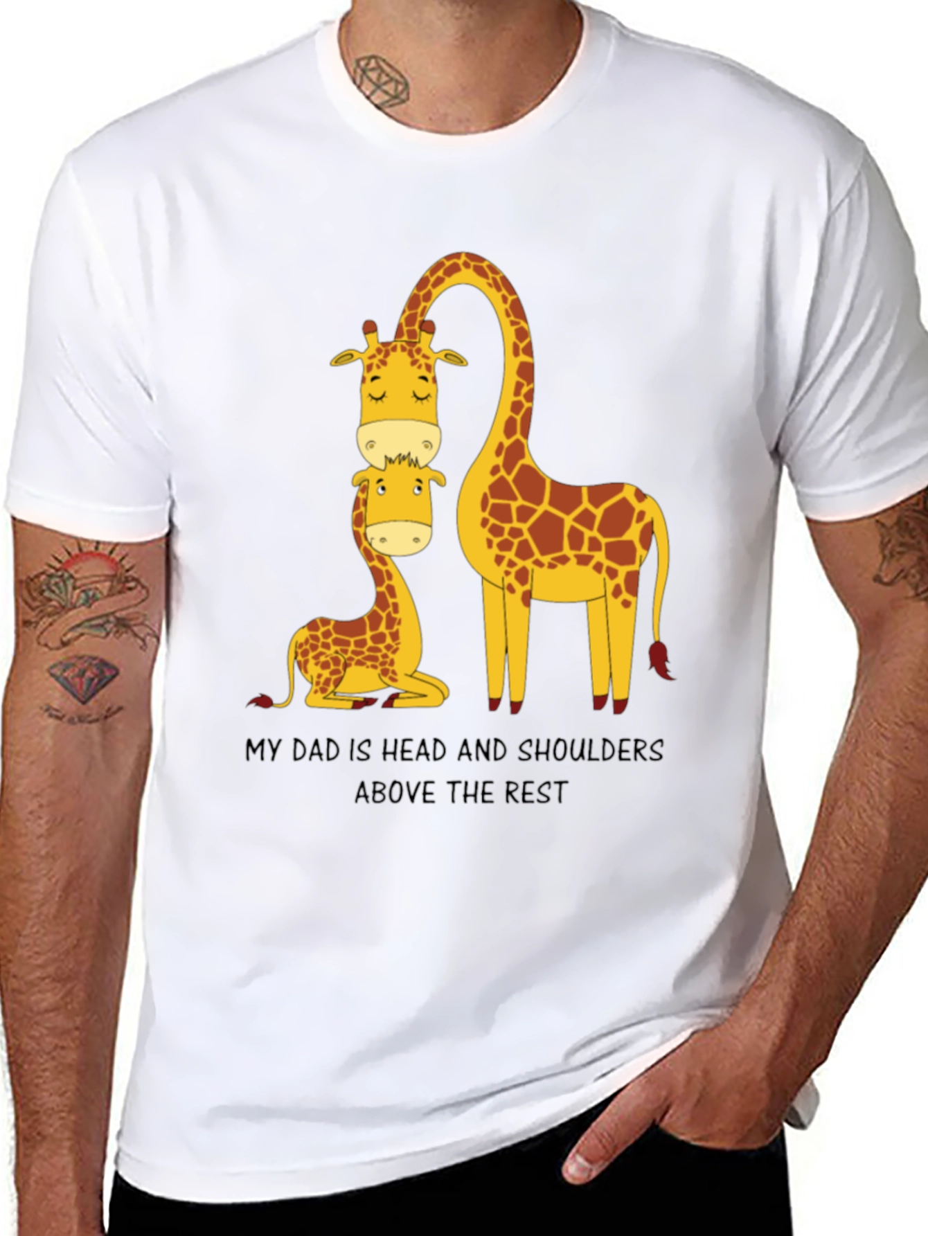 Black Giraffe Dad T-Shirt: Head and Shoulders Above the Rest view 8