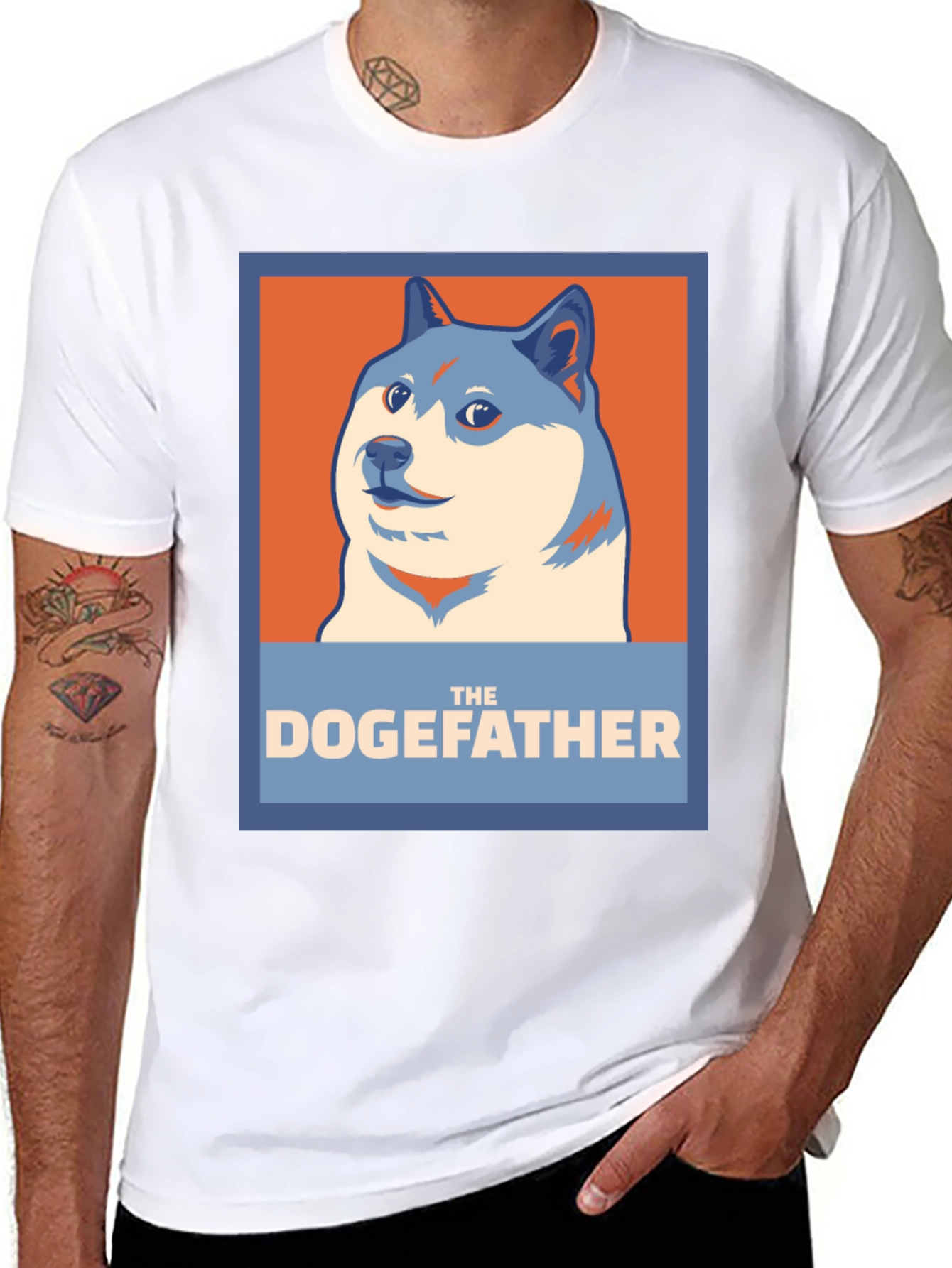 Black The Dogefather T-Shirt - Meme Humor Graphic Tee view 8