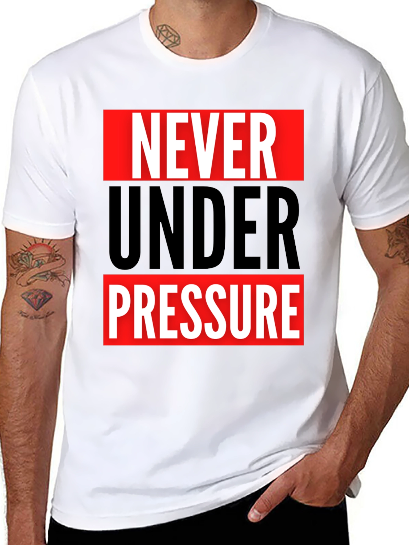 Black Never Under Pressure Graphic Tee view 8