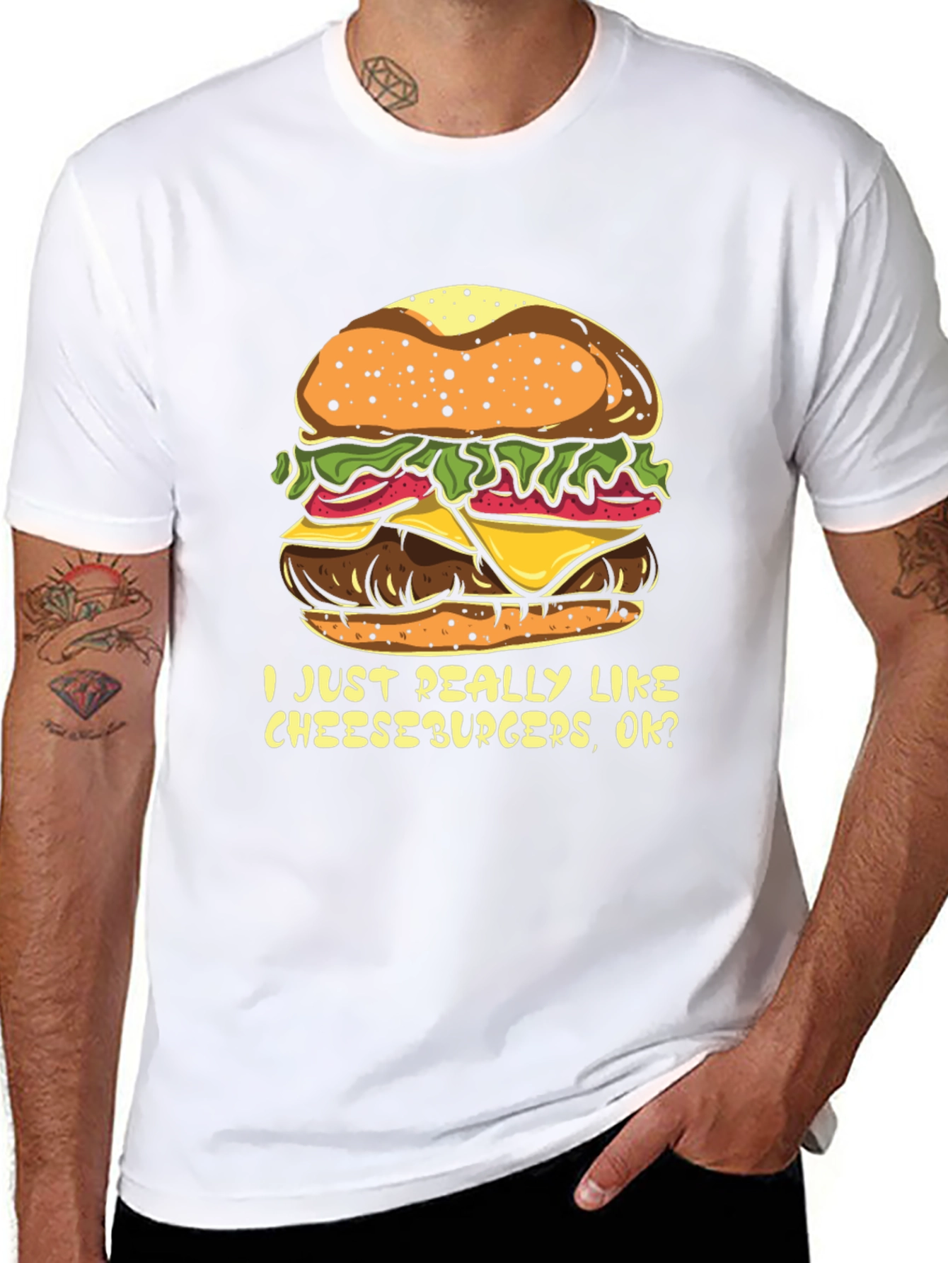 Black Cheeseburger Lover T-Shirt - Funny Foodie Tee view 8