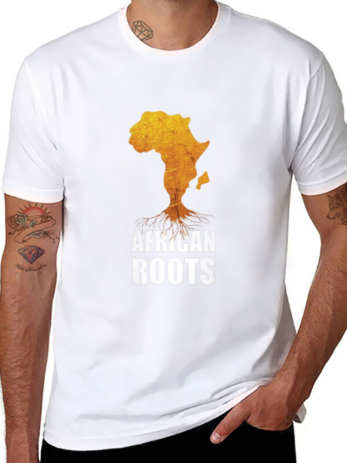 Black African Roots T-Shirt - Black Graphic Tee view 8