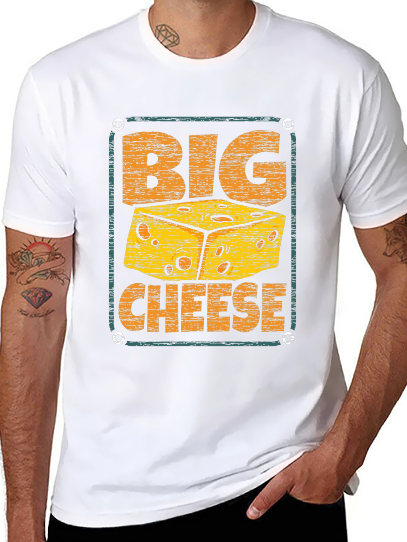 Black Big Cheese Graphic T-Shirt - Novelty Tee view 8