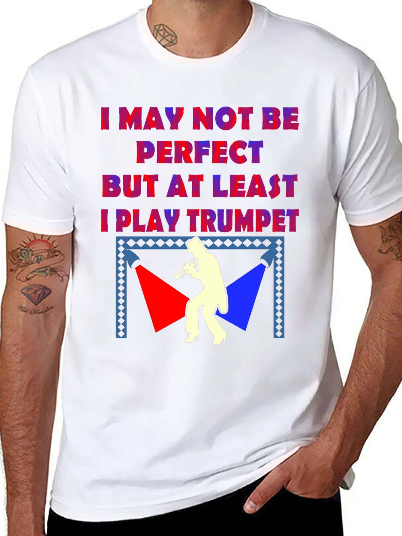 Black I Play Trumpet T-Shirt - Musician Humor Tee view 8