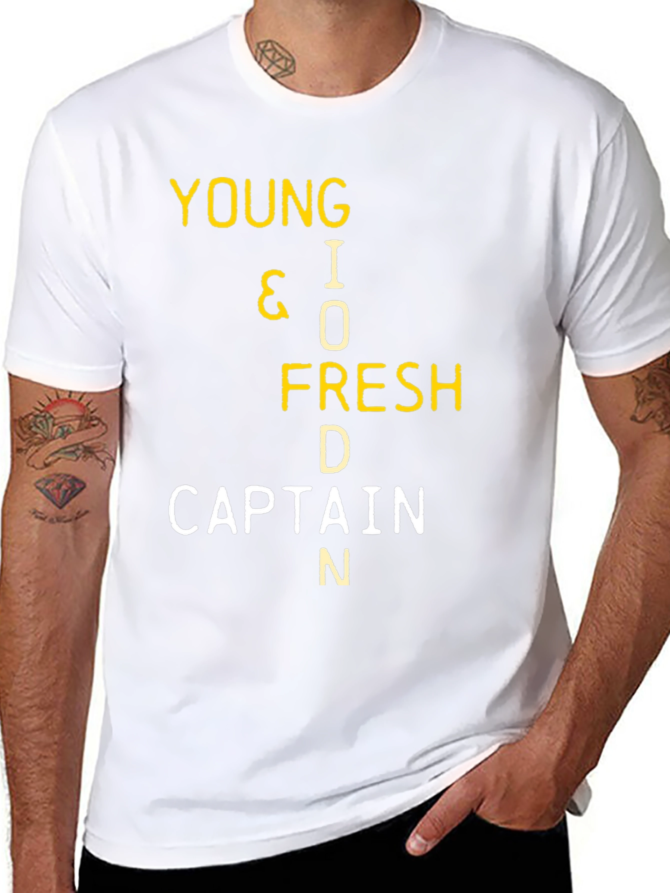 Black Young I O Fresh D Captain N Graphic T-Shirt view 8