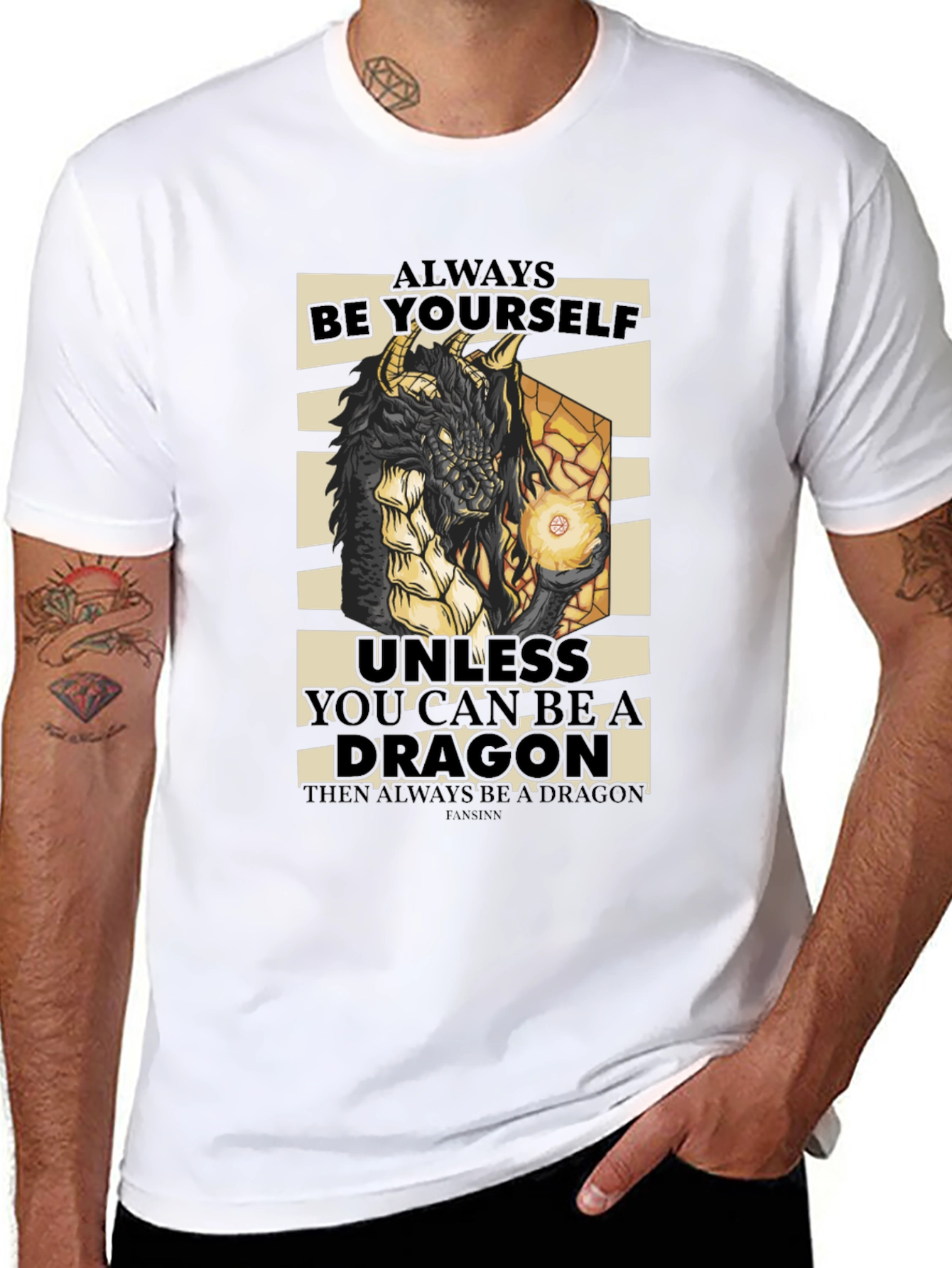 Black Dragon Graphic Tee - Always Be Yourself T-Shirt view 8