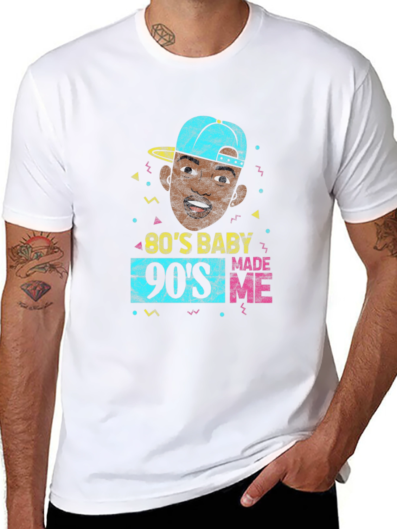 Black 80's Baby, 90's Made Me Black Graphic Tee view 8