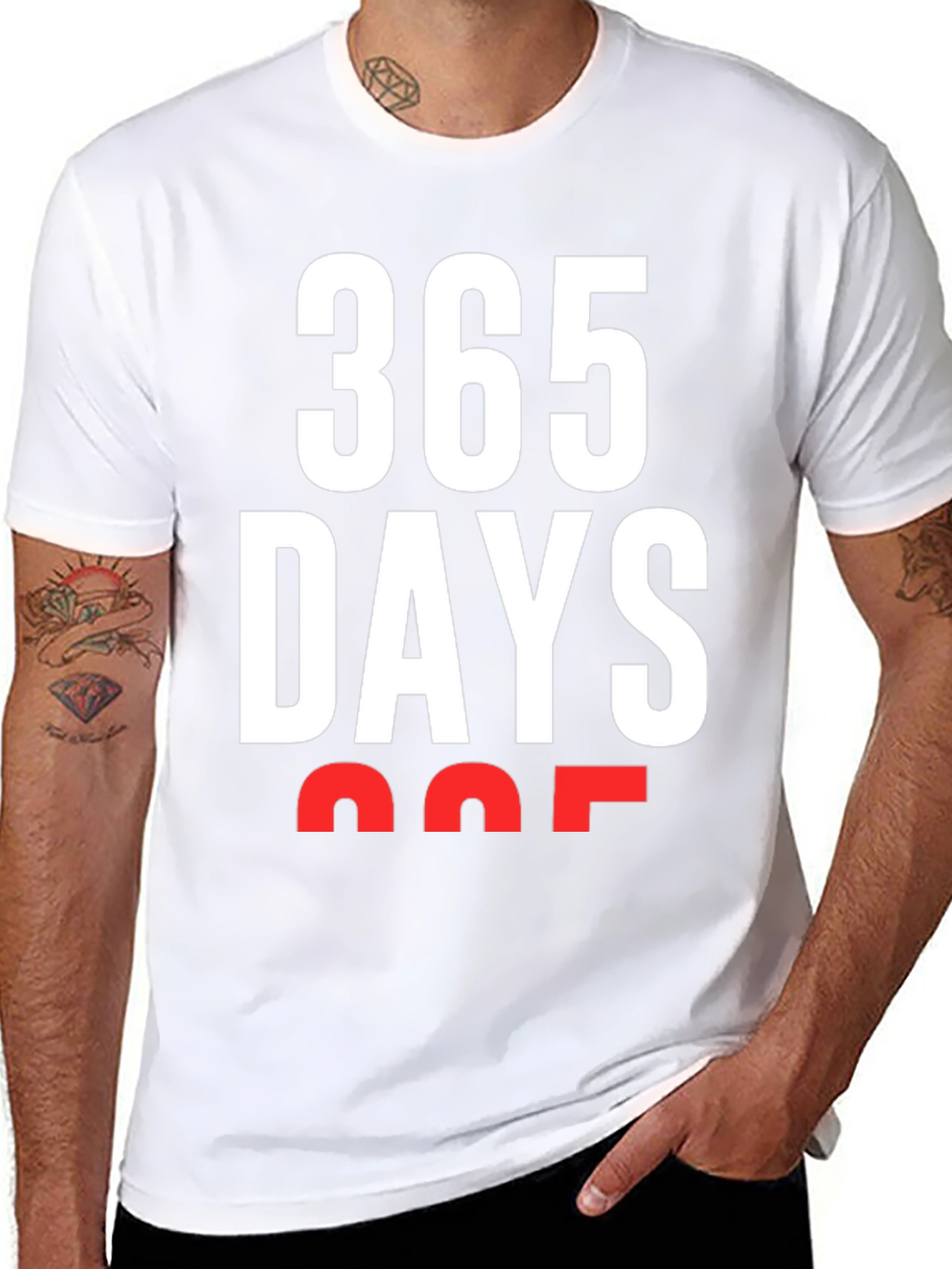 Black 365 Days T-Shirt - Bold Graphic Tee view 8