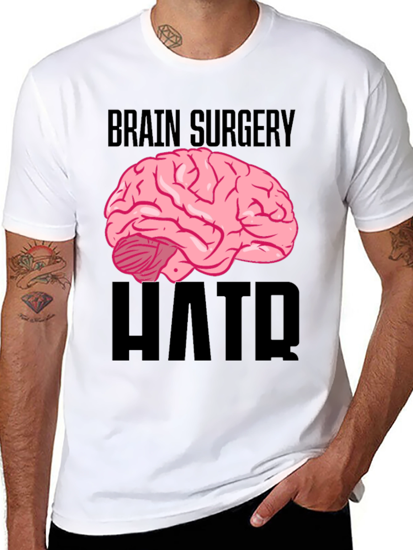 Black Brain Surgery Humor Black T-Shirt view 8