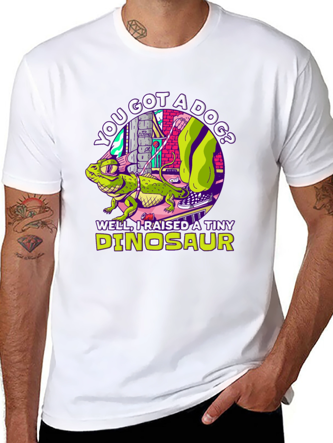 Tiny Dinosaur Lizard Pet Owner T-Shirt - 8