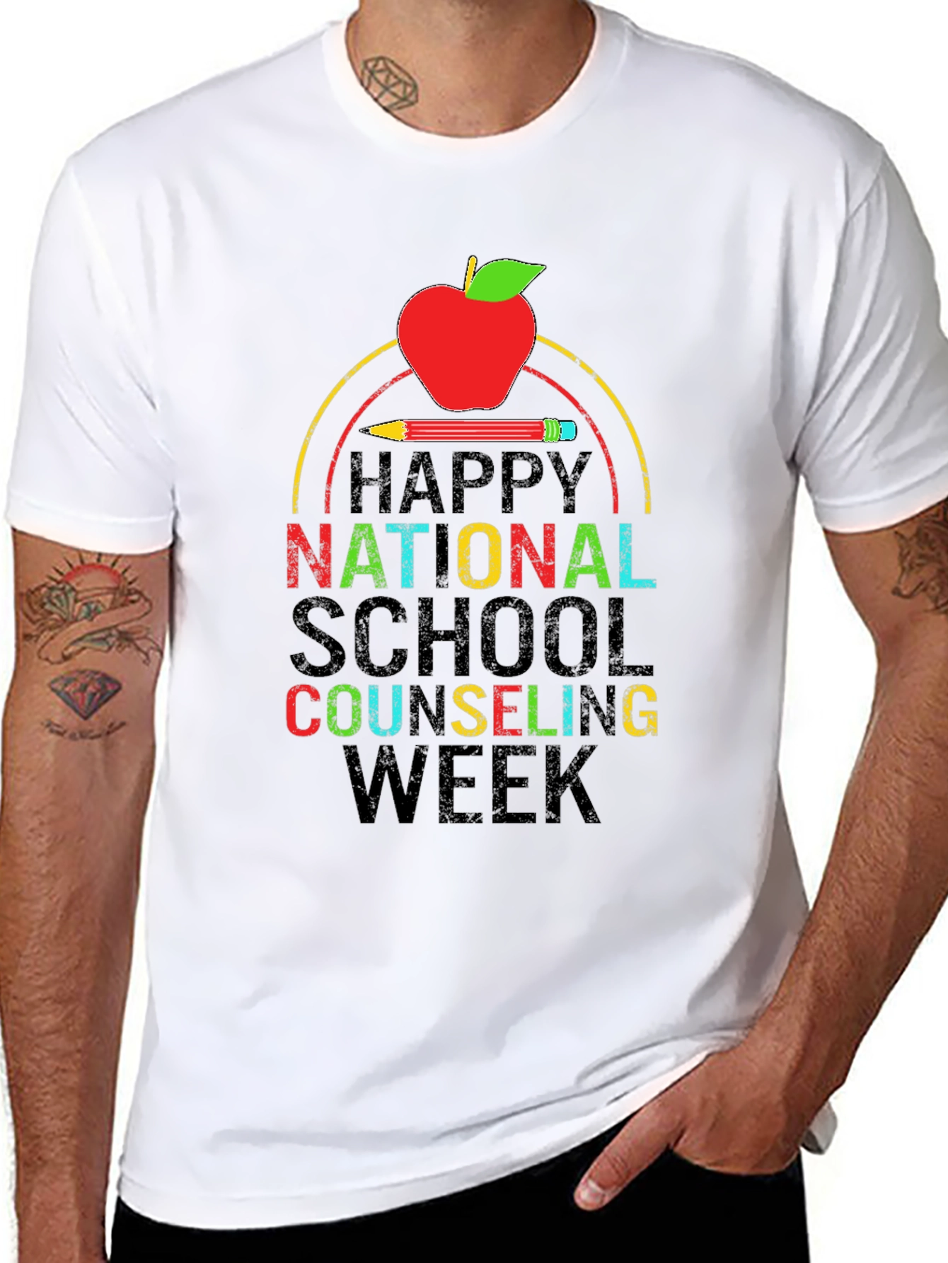 Black Happy National School Counseling Week T-Shirt view 8