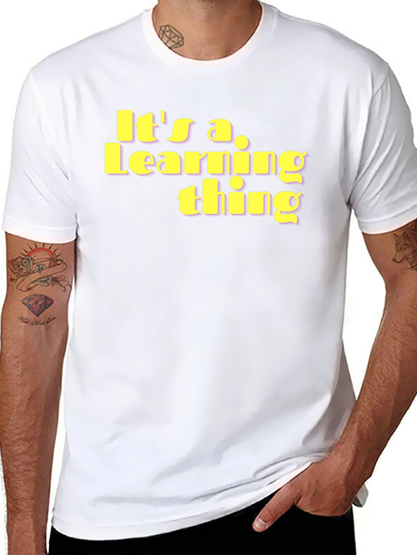 Black It's a Learning Thing T-Shirt - Unique Fun Design view 8