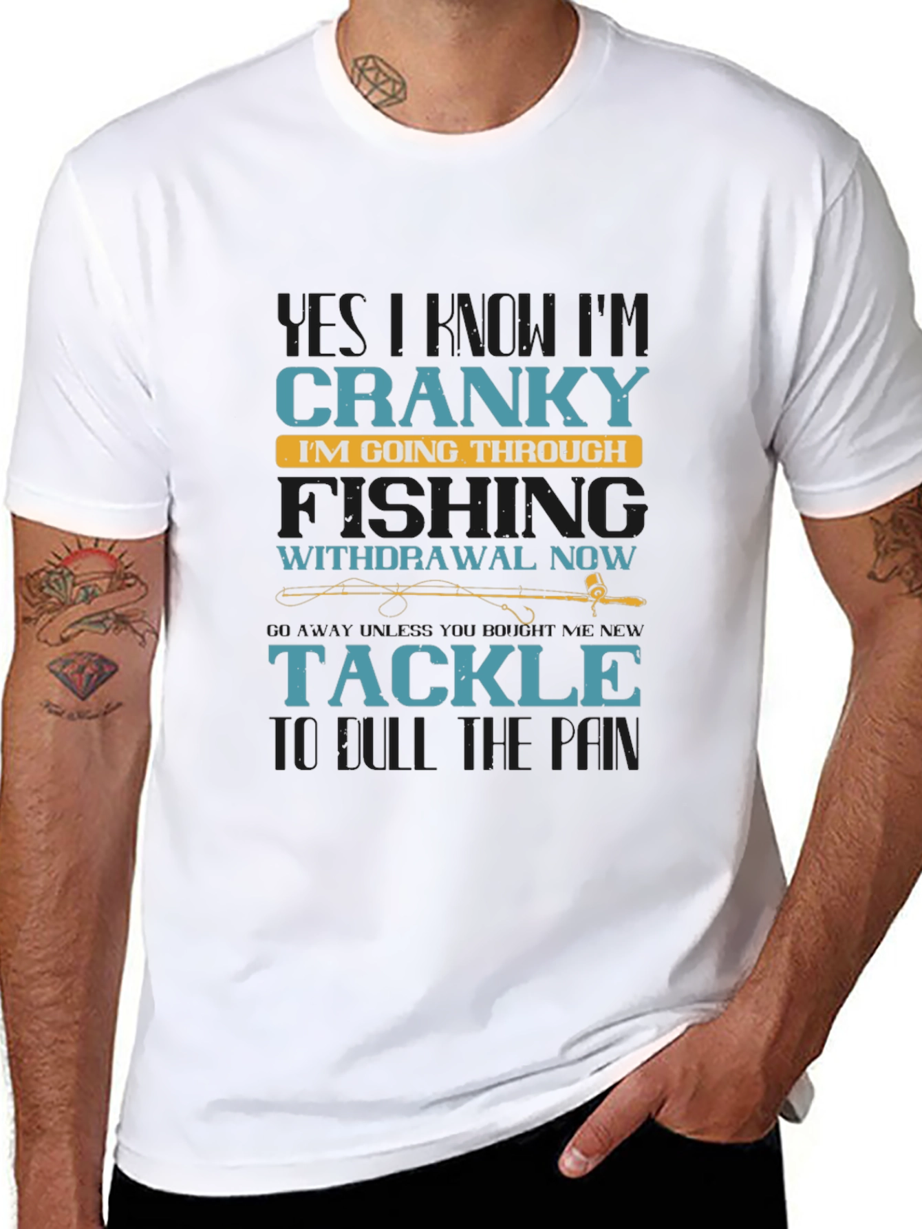 Black Cranky Fishing Withdrawal T-Shirt view 8