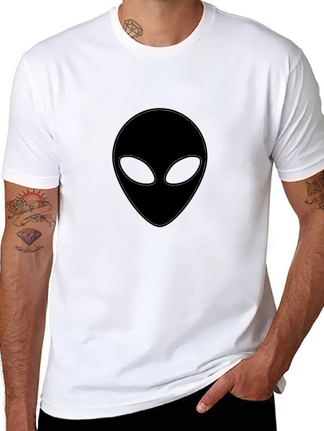 Black Alien Graphic Tee - Classic Black T-Shirt view 8
