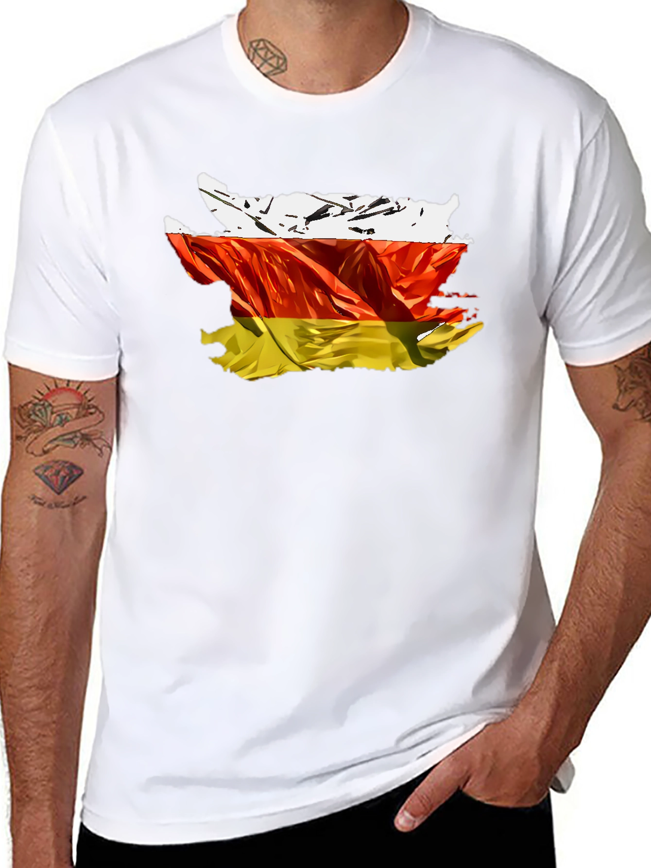 Black South Ossetia Flag Graphic Tee view 8