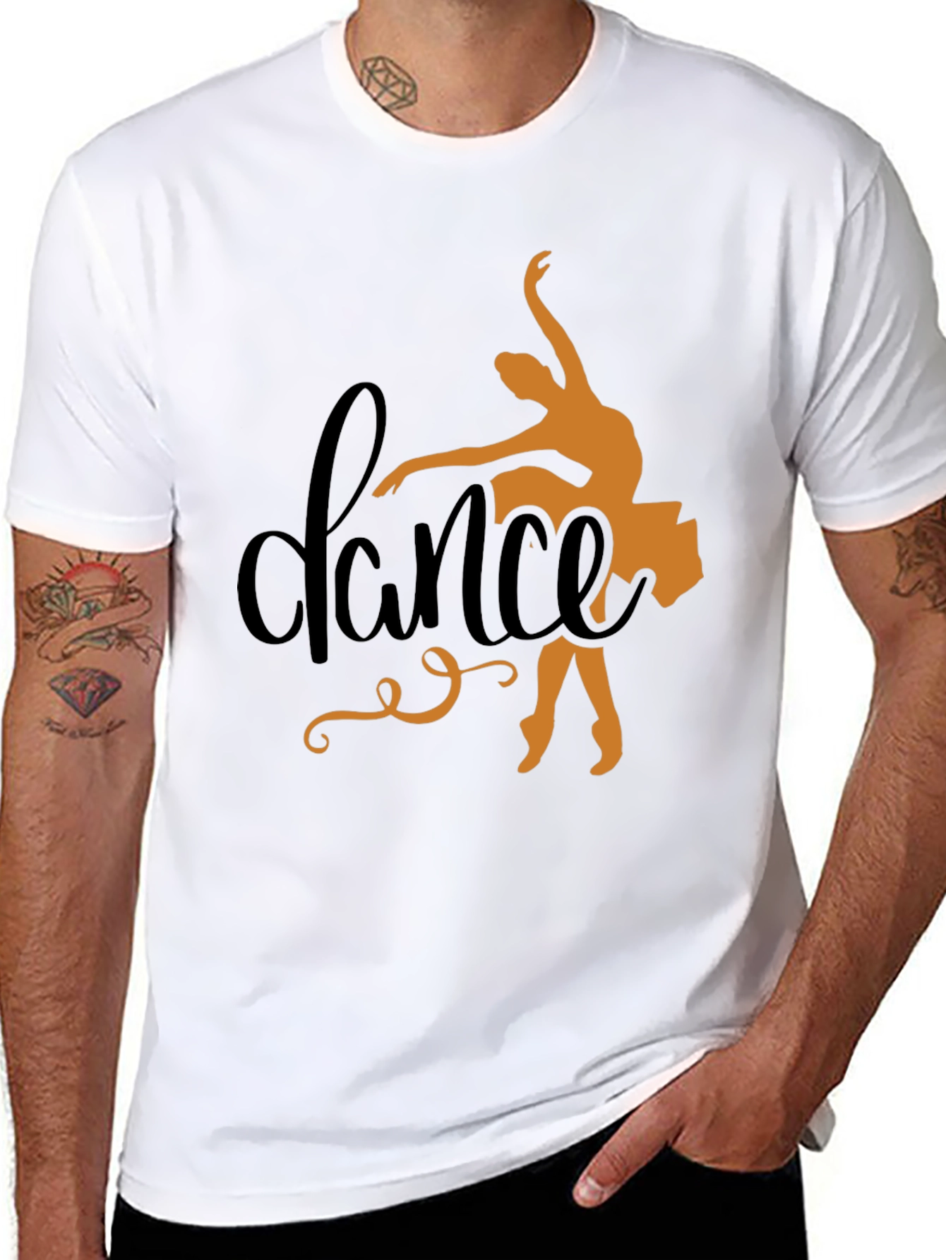 Black Dance Silhouette Black Tee - Artistic Dancer Shirt view 8