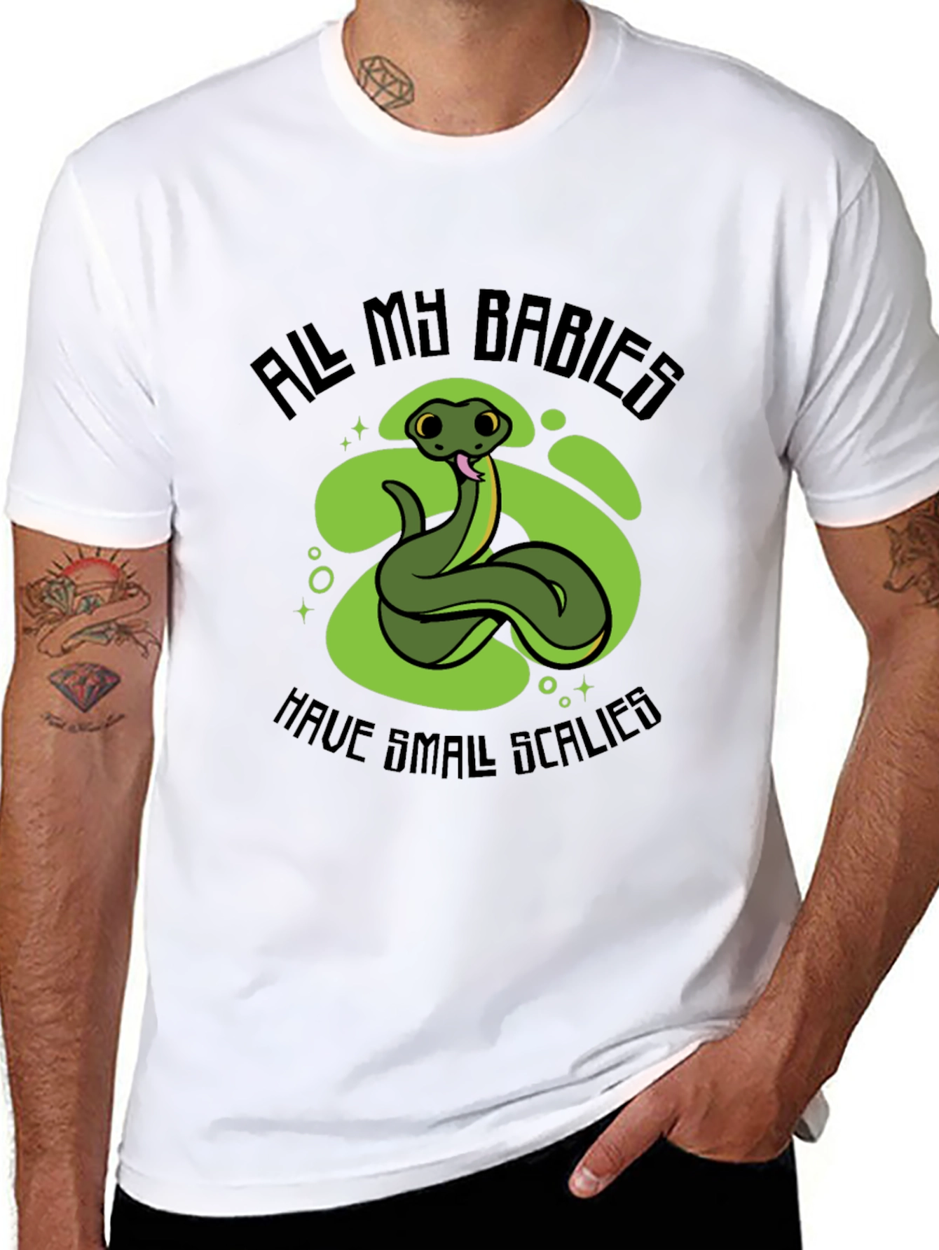 Black Snake Babies T-Shirt - Small Scalies Design view 8