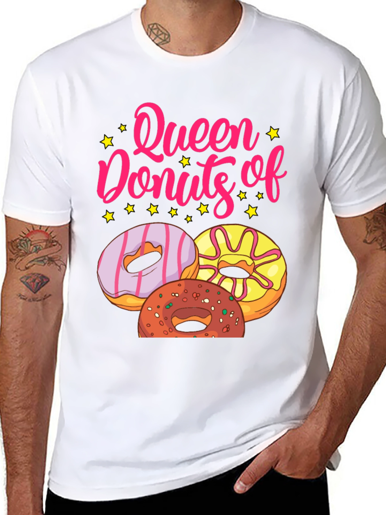 Black Queen of Donuts T-Shirt - Black Graphic Tee view 8