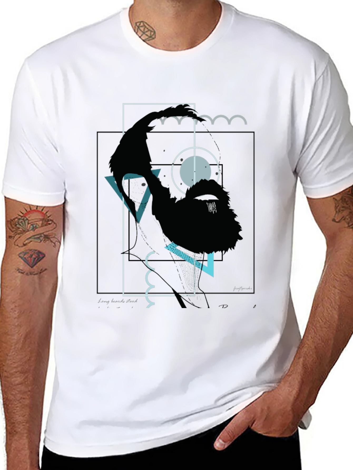 Black Abstract Bigfoot Graphic Tee - Black Cotton Blend view 8