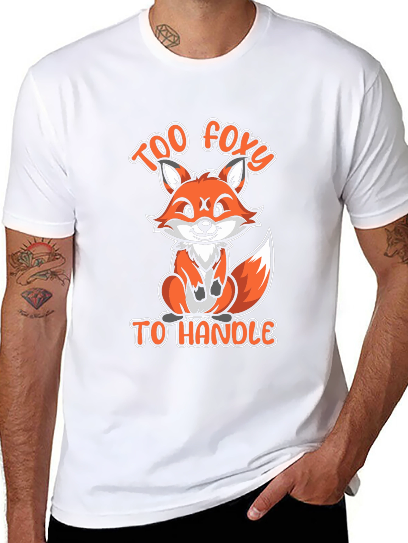 Black Too Foxy To Handle Funny Fox Graphic T-Shirt view 8