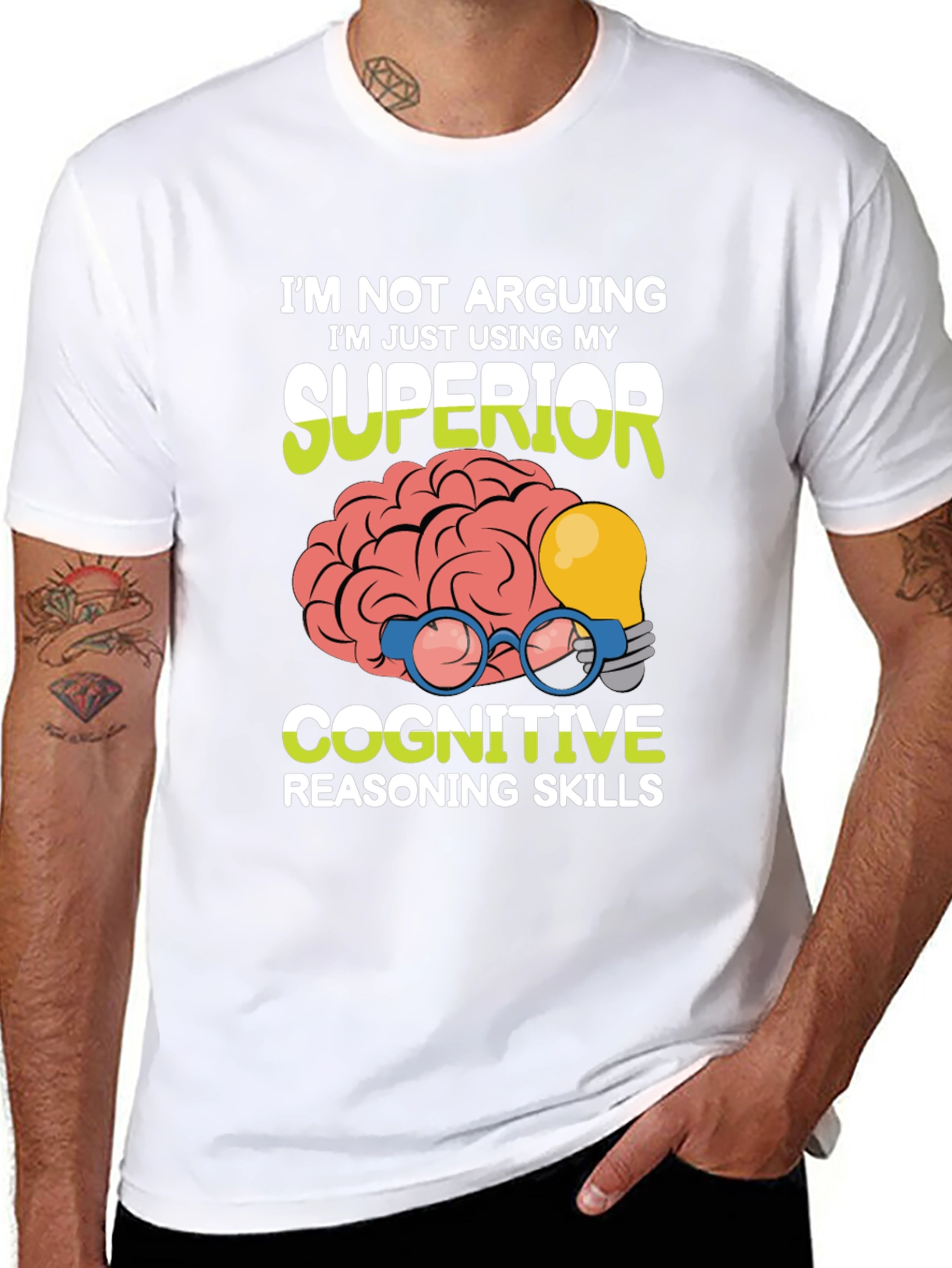 Black Superior Cognitive Skills Graphic Tee view 8