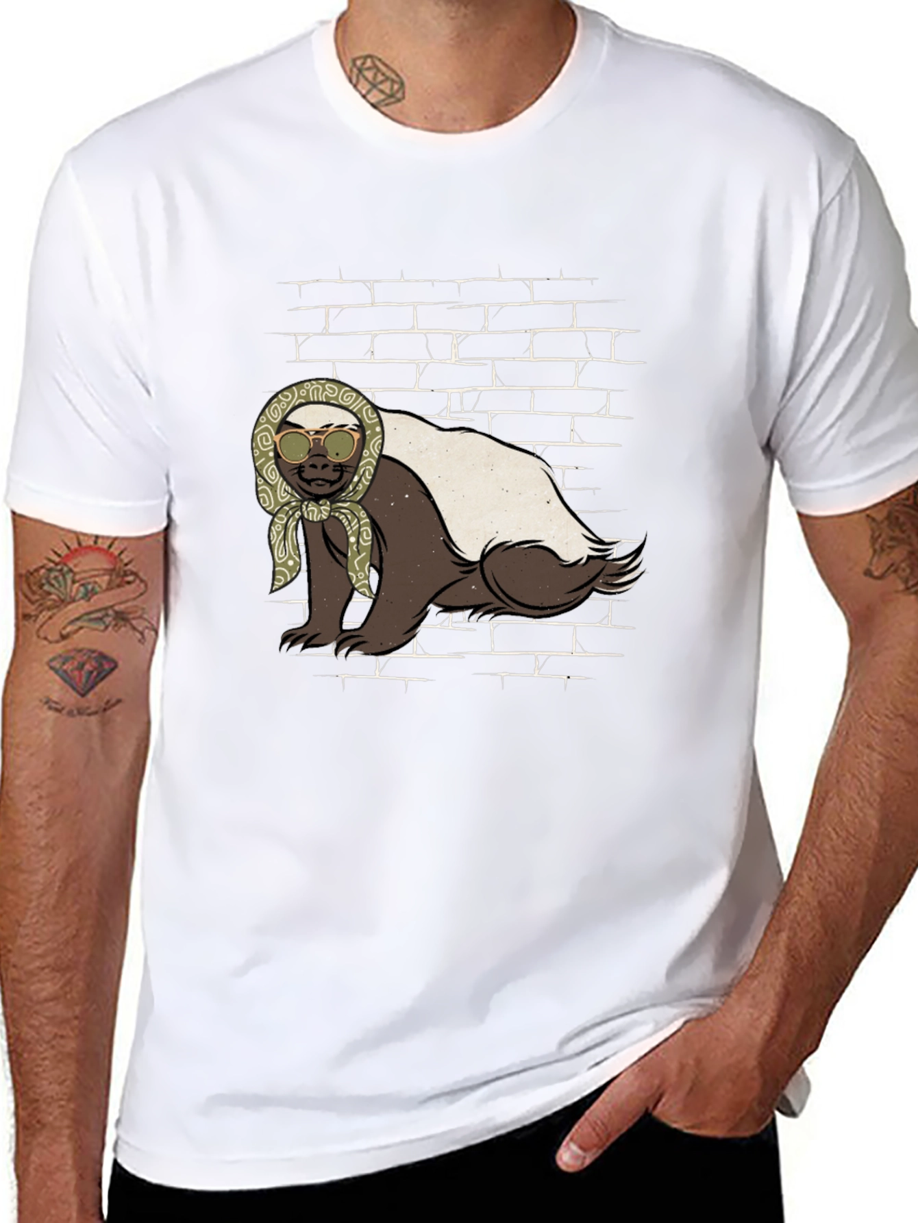 Black Honey Badger T-Shirt - Babushka Style view 8