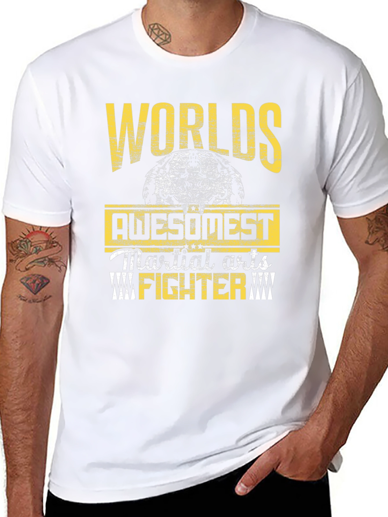 Black Worlds Awesomest Martial Arts Fighter Graphic T-Shirt view 8