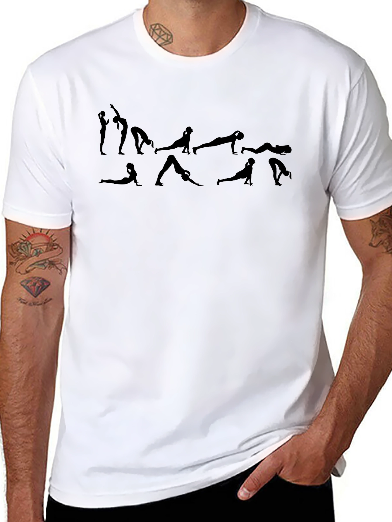 Black Yoga Pose Graphic T-Shirt view 8