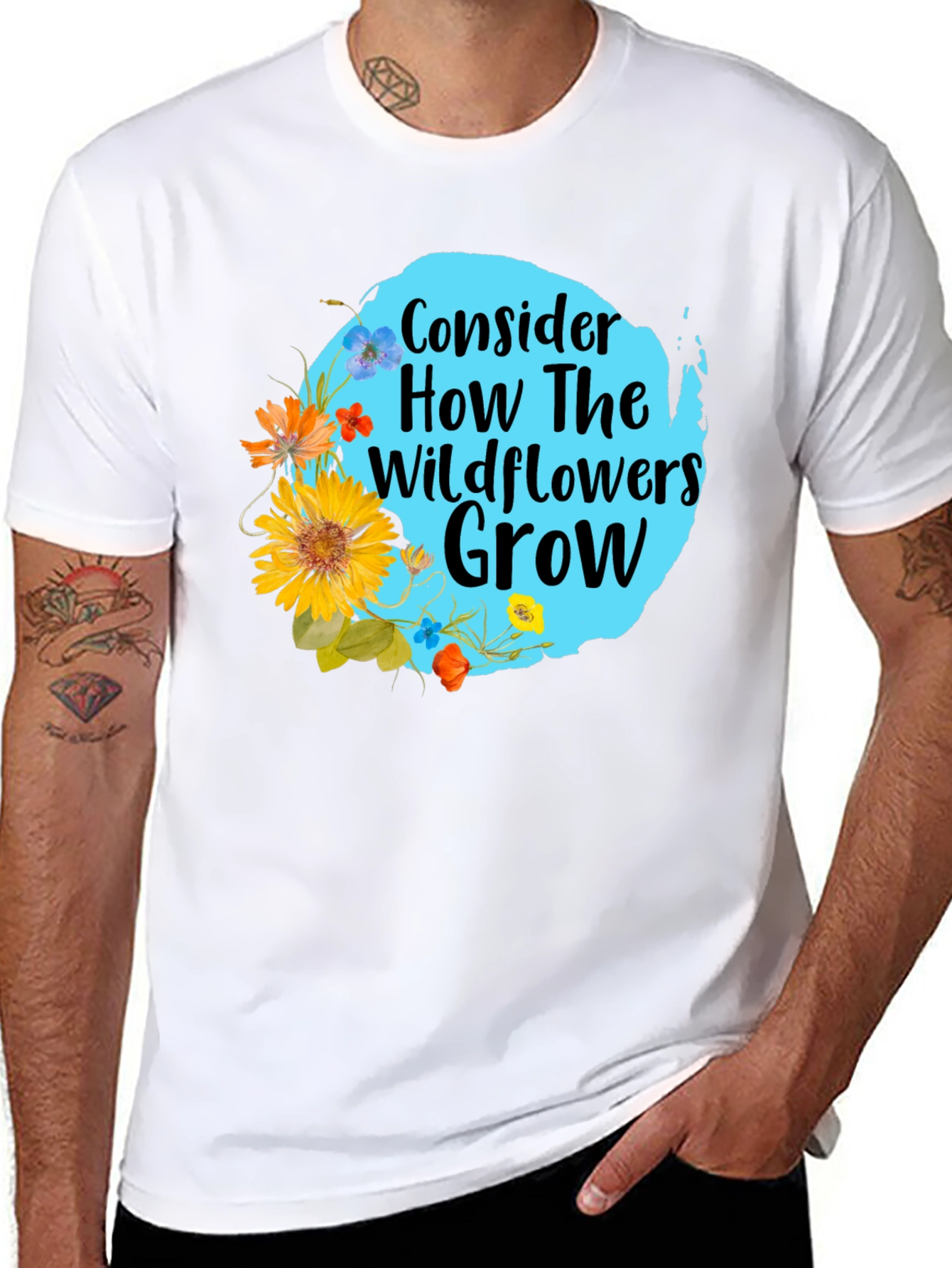 Black Wildflower Graphic Tee - Consider How They Grow view 8